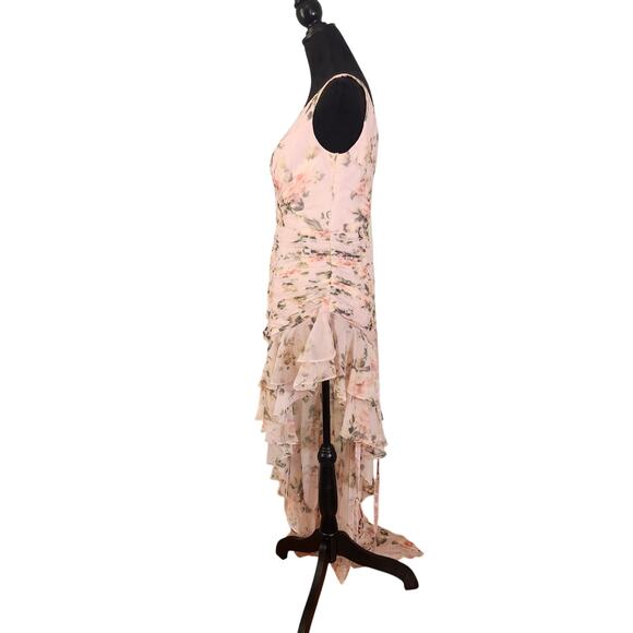 MAC DUGGAL NWT Rose Floral Asymmetrical Ruffled Gown, Size 10 - Picture 6 of 16